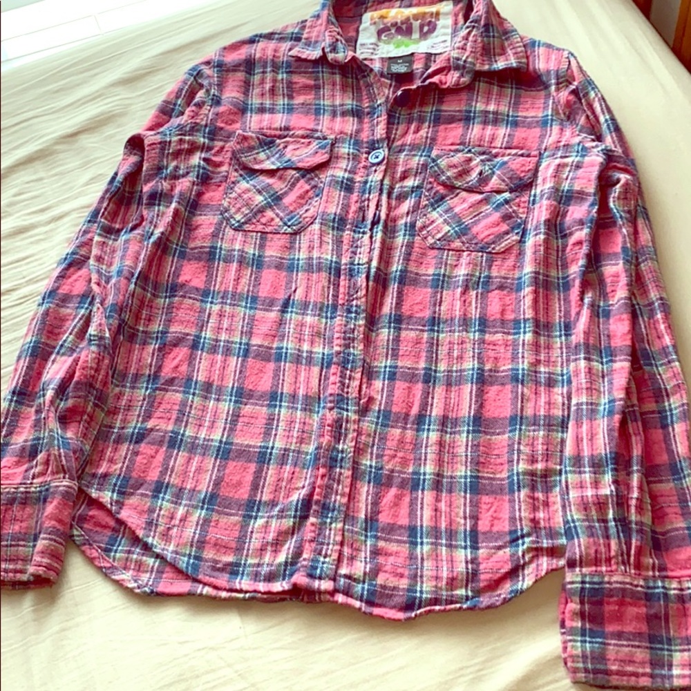 Pink and blue flannel